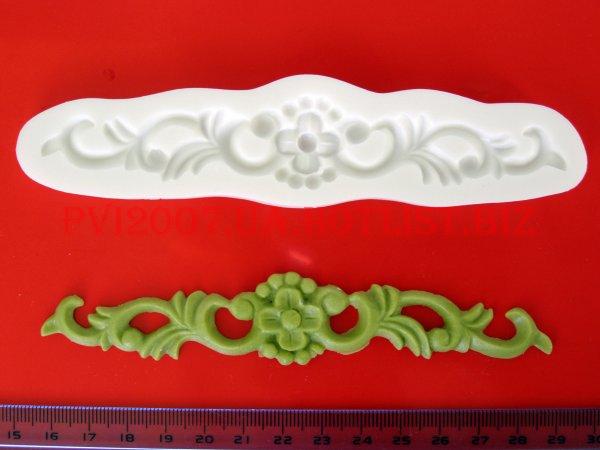 Силиконовый молд Вензель Бордюр с Четырехлистником